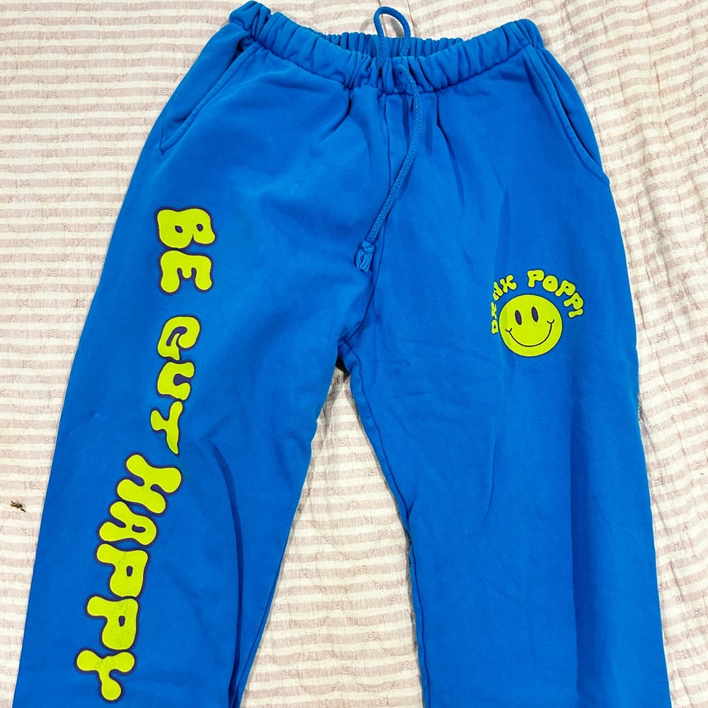 Bright blue Poppi sweatpants
